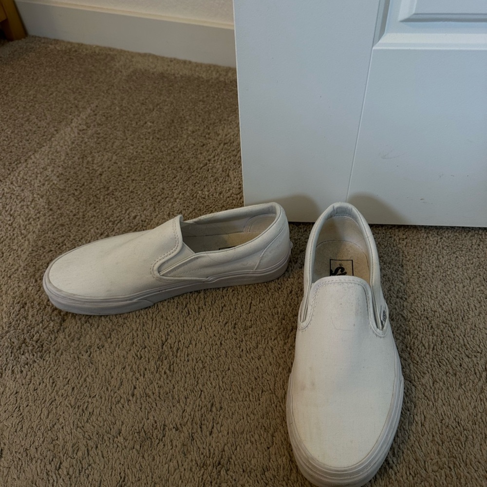White slip on vans